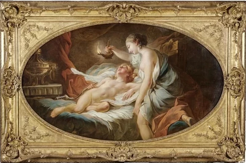 Psiche contempla Cupido dormiente